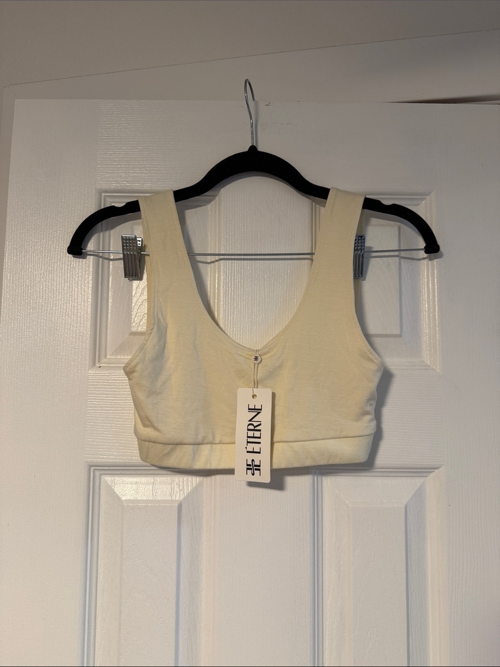 Eterne Cream Ribbed Tank Bralette